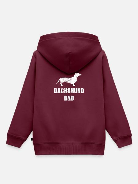 Dachshund Dad - Kinder Premium Organic Hoodie - Burgunderrot