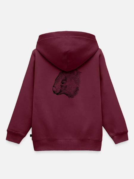 wombat drawing - Kinder Premium Organic Hoodie - Burgunderrot
