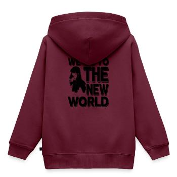 Anime - Kinder Premium Organic Hoodie - Burgunderrot - Hinten - AI Model Kid Female (0cm)