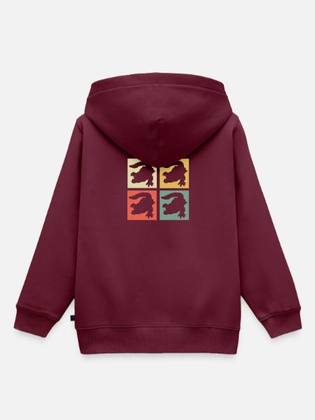 Krokodil - Kinder Premium Organic Hoodie - Burgunderrot