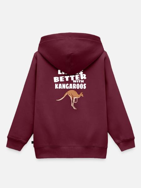 Känguru - Kinder Premium Organic Hoodie - Burgunderrot