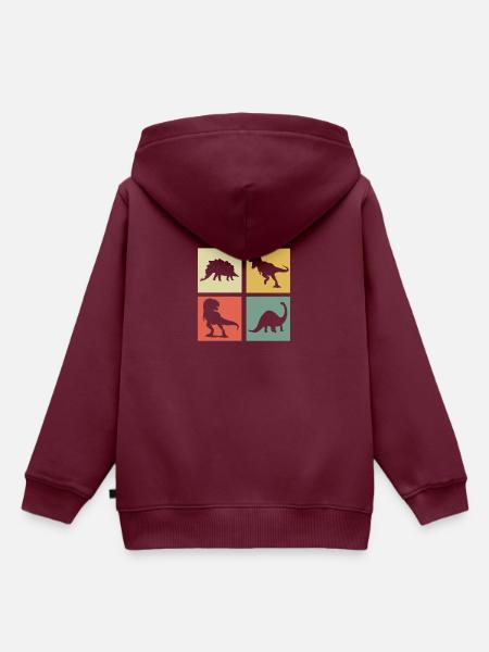 Dinosaurier - Kinder Premium Organic Hoodie - Burgunderrot