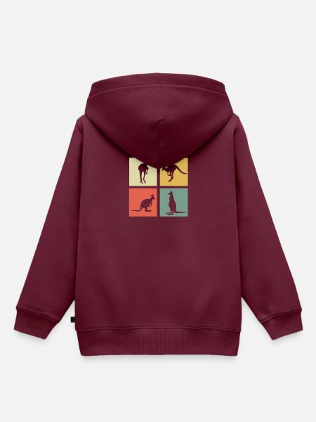Känguru - Kinder Premium Organic Hoodie - Burgunderrot