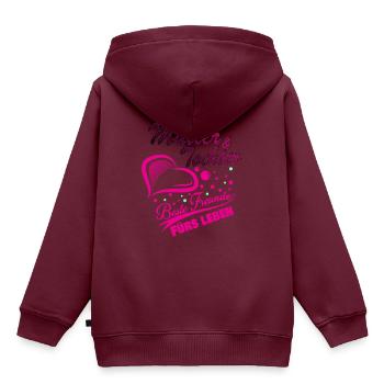 Mutter - Kinder Premium Organic Hoodie - Burgunderrot - Hinten - AI Model Kid Female (0cm)