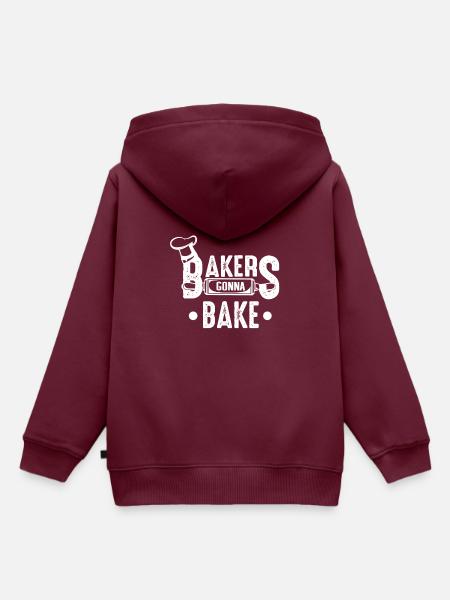 Bäcker werden backen. - Kinder Premium Organic Hoodie - Burgunderrot