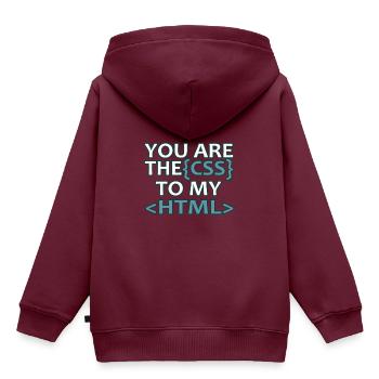 Webentwickler CSS HTML Informatik Lustig Geschenk - Kinder Premium Organic Hoodie - Burgunderrot - Hinten - AI Model Kid Female (0cm)