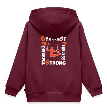 Awesome Gymnastik Boy Turner Kraft Kraft Kraft - Kinder Premium Organic Hoodie - Burgunderrot - Hinten - AI Model Kid Female (0cm)