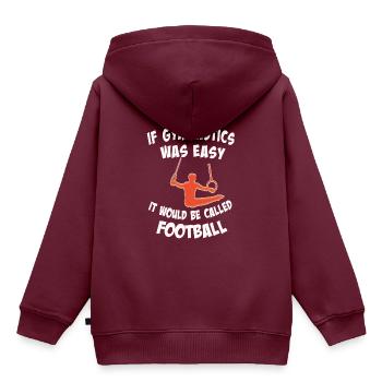 Funny Boy Gymnast Wenn das einfach wäre, würde es - Kinder Premium Organic Hoodie - Burgunderrot - Hinten - AI Model Kid Female (0cm)