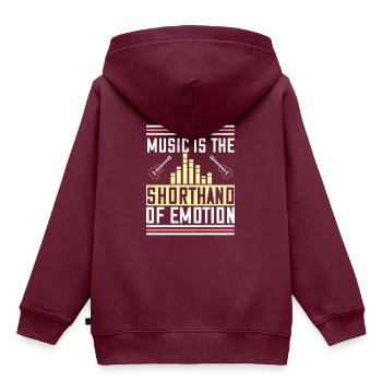 Musik ist die Abkürzung für Emotionen - Kinder Premium Organic Hoodie - Burgunderrot - Hinten - AI Model Kid Female (0cm)