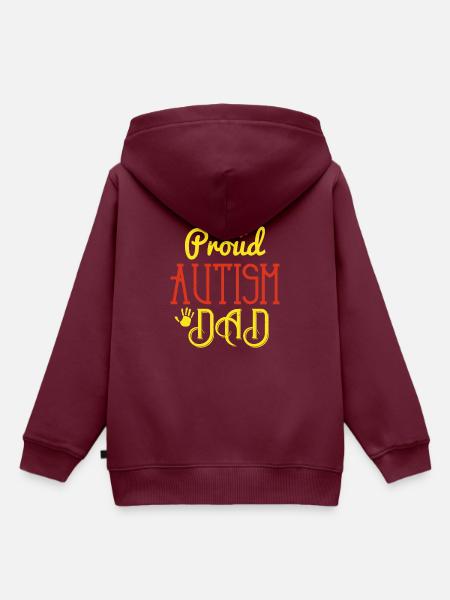 stolzer Autismus-Vater - Kinder Premium Organic Hoodie - Burgunderrot