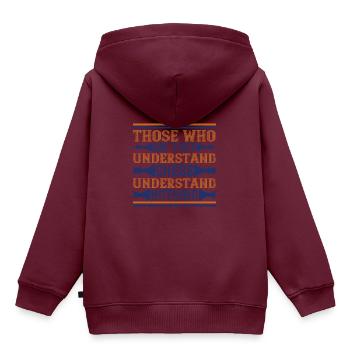 Diejenigen, die sagen, dass sie Schach verstehen, verstehen - Kinder Premium Organic Hoodie - Burgunderrot - Hinten - AI Model Kid Female (0cm)