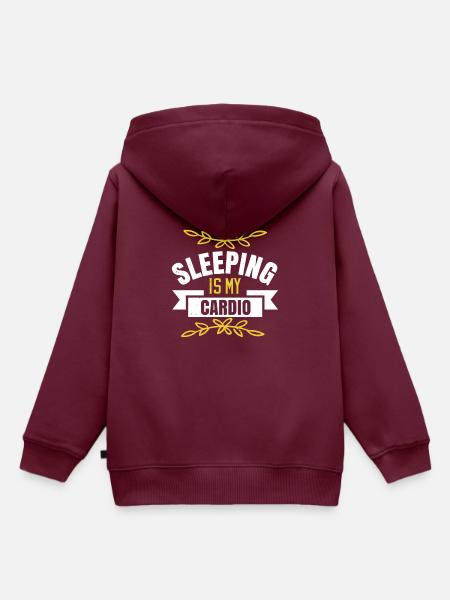 Schlafen ist mein Cardio - Kinder Premium Organic Hoodie - Burgunderrot