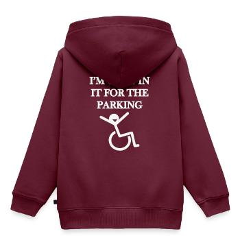 Ich bin drin zum Parken - Kinder Premium Organic Hoodie - Burgunderrot - Hinten - AI Model Kid Female (0cm)