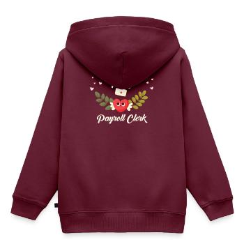 Flirty Lohn- und Gehaltsabrechnungssachbearbeiter - Kinder Premium Organic Hoodie - Burgunderrot - Hinten - AI Model Kid Female (0cm)