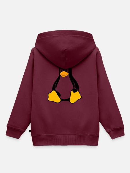 Pinguin - Kinder Premium Organic Hoodie - Burgunderrot