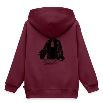 rechtsanwalt anwalt lawyer judge richter law justi - Kinder Premium Organic Hoodie - Burgunderrot - Hinten - AI Model Kid Female (0cm)