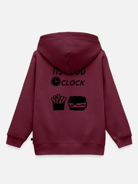 sein Essen um Uhr - Kinder Premium Organic Hoodie - Burgunderrot