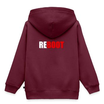 Computer - Kinder Premium Organic Hoodie - Burgunderrot - Hinten - AI Model Kid Female (0cm)