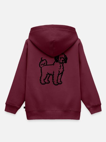 Poodle Hund - Kinder Premium Organic Hoodie - Burgunderrot