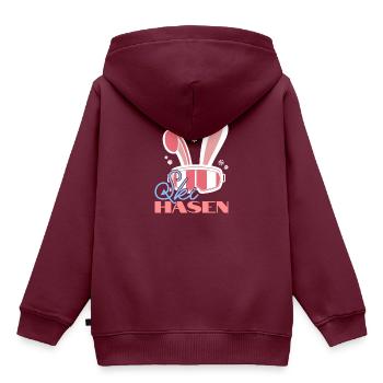 Ski Häschen Skihasen Skihaserl Outfit Apres Ski - Kinder Premium Organic Hoodie - Burgunderrot - Hinten - AI Model Kid Female (0cm)