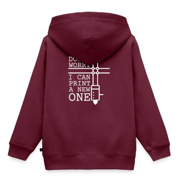 3D-Druck 3D-Drucker 3D-Filament - Kinder Premium Organic Hoodie - Burgunderrot - Hinten - AI Model Kid Female (0cm)