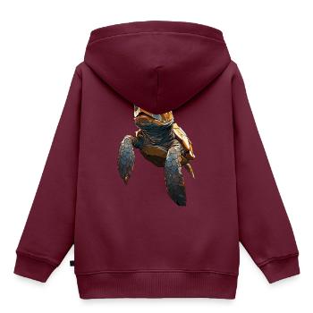 Sea Turtle - Kinder Premium Organic Hoodie - Burgunderrot - Hinten - AI Model Kid Female (0cm)