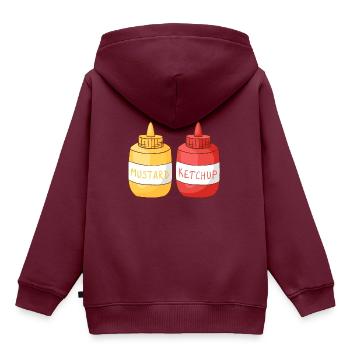 Senf Ketchup - Kinder Premium Organic Hoodie - Burgunderrot - Hinten - AI Model Kid Female (0cm)