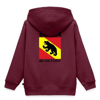 Bern - Kinder Premium Organic Hoodie - Burgunderrot - Hinten - AI Model Kid Female (0cm)