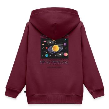 Astronomie ist meine Flucht - Kinder Premium Organic Hoodie - Burgunderrot - Hinten - AI Model Kid Female (0cm)