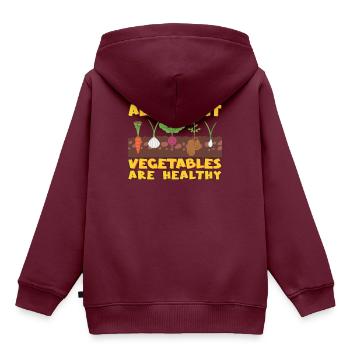 Kleingartengemüse ist gesund - Kinder Premium Organic Hoodie - Burgunderrot - Hinten - AI Model Kid Female (0cm)