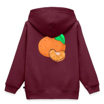 Mandarinen Clementinen Zitrusfrucht Zitrusfrüchte - Kinder Premium Organic Hoodie - Burgunderrot - Hinten - AI Model Kid Female (0cm)