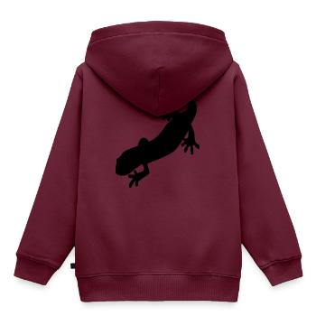 Salamander - Kinder Premium Organic Hoodie - Burgunderrot - Hinten - AI Model Kid Female (0cm)