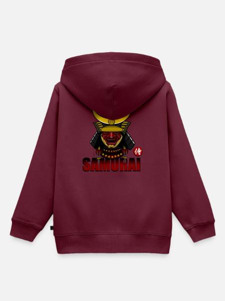 Samurai - Kinder Premium Organic Hoodie - Burgunderrot