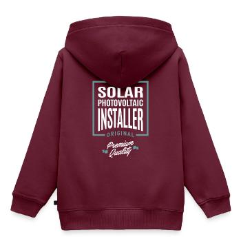 Solar Photovoltaik Installer - Kinder Premium Organic Hoodie - Burgunderrot - Hinten - AI Model Kid Female (0cm)