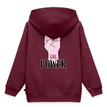 Feminismus Feministin Girl Power - Kinder Premium Organic Hoodie - Burgunderrot - Hinten - AI Model Kid Female (0cm)