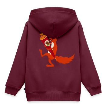 Eichhörnchen Schultüte - Kinder Premium Organic Hoodie - Burgunderrot - Hinten - AI Model Kid Female (0cm)