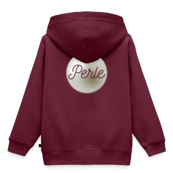 cooles Shirt Perle - Kinder Premium Organic Hoodie - Burgunderrot - Hinten - AI Model Kid Female (0cm)