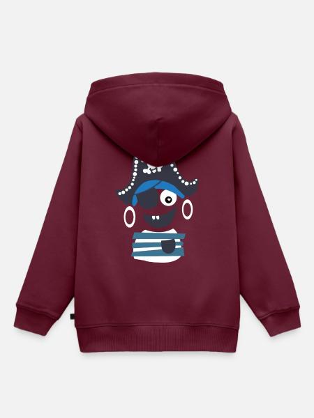 Pirat - Kinder Premium Organic Hoodie - Burgunderrot