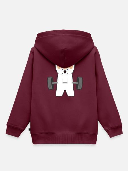 Fitness - Kinder Premium Organic Hoodie - Burgunderrot