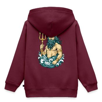 Poseidon - Kinder Premium Organic Hoodie - Burgunderrot - Hinten - AI Model Kid Female (0cm)