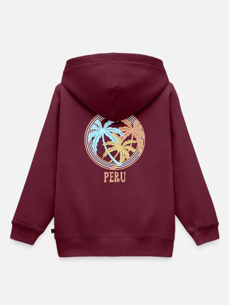 Peru - Kinder Premium Organic Hoodie - Burgunderrot