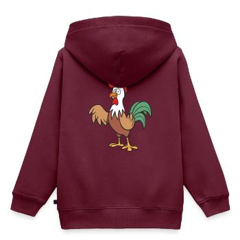 hahn - Kinder Premium Organic Hoodie - Burgunderrot - Hinten - AI Model Kid Female (0cm)