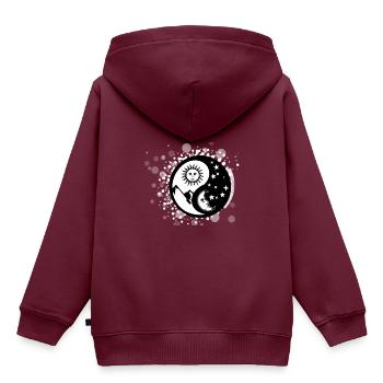 Yin yang - Kinder Premium Organic Hoodie - Burgunderrot - Hinten - AI Model Kid Female (0cm)
