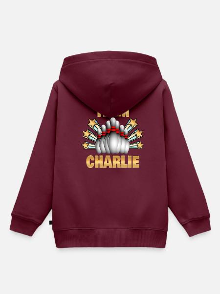Bowling Charlie - Kinder Premium Organic Hoodie - Burgunderrot