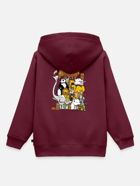 Wildes Leben - Kinder Premium Organic Hoodie - Burgunderrot
