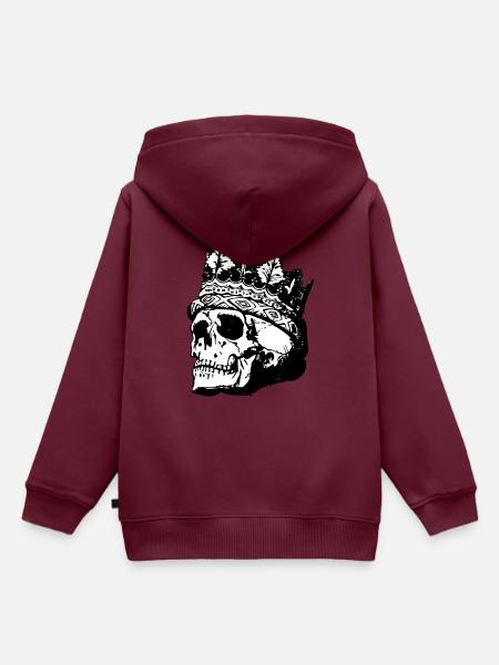 Totenschädel - Kinder Premium Organic Hoodie - Burgunderrot