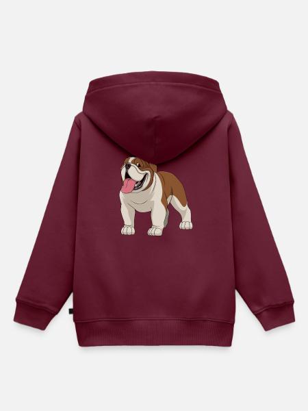 britische Bulldogge Bulldogge - Kinder Premium Organic Hoodie - Burgunderrot