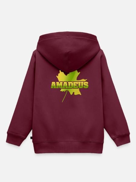 Herbst Ahornblatt Amadeus - Kinder Premium Organic Hoodie - Burgunderrot