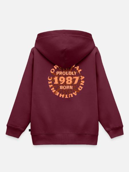 Prozent 1987 - Kinder Premium Organic Hoodie - Burgunderrot