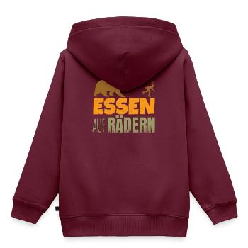 Inlineskates Essen Auf Rädern! - Skater Sport - Kinder Premium Organic Hoodie - Burgunderrot - Hinten - AI Model Kid Female (0cm)